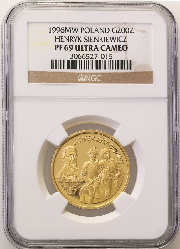 III RP 200 złotych 1996 Henryk Sienkiewicz NGC PF69 ULTRA CAMEO (2 MAX)